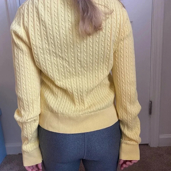 Lilly Pulitzer Yellow Cable Knit Cardigan Sweater - Picture 4 of 6